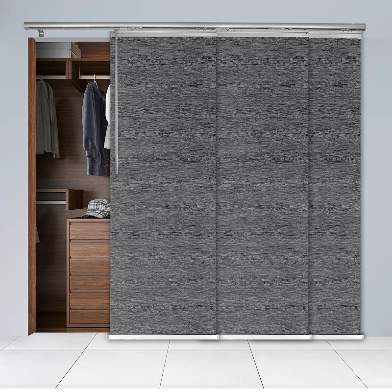 Rod Desyne Charcoal Camo 3-Panel Single Rail Panel Track Room Extendable Divider