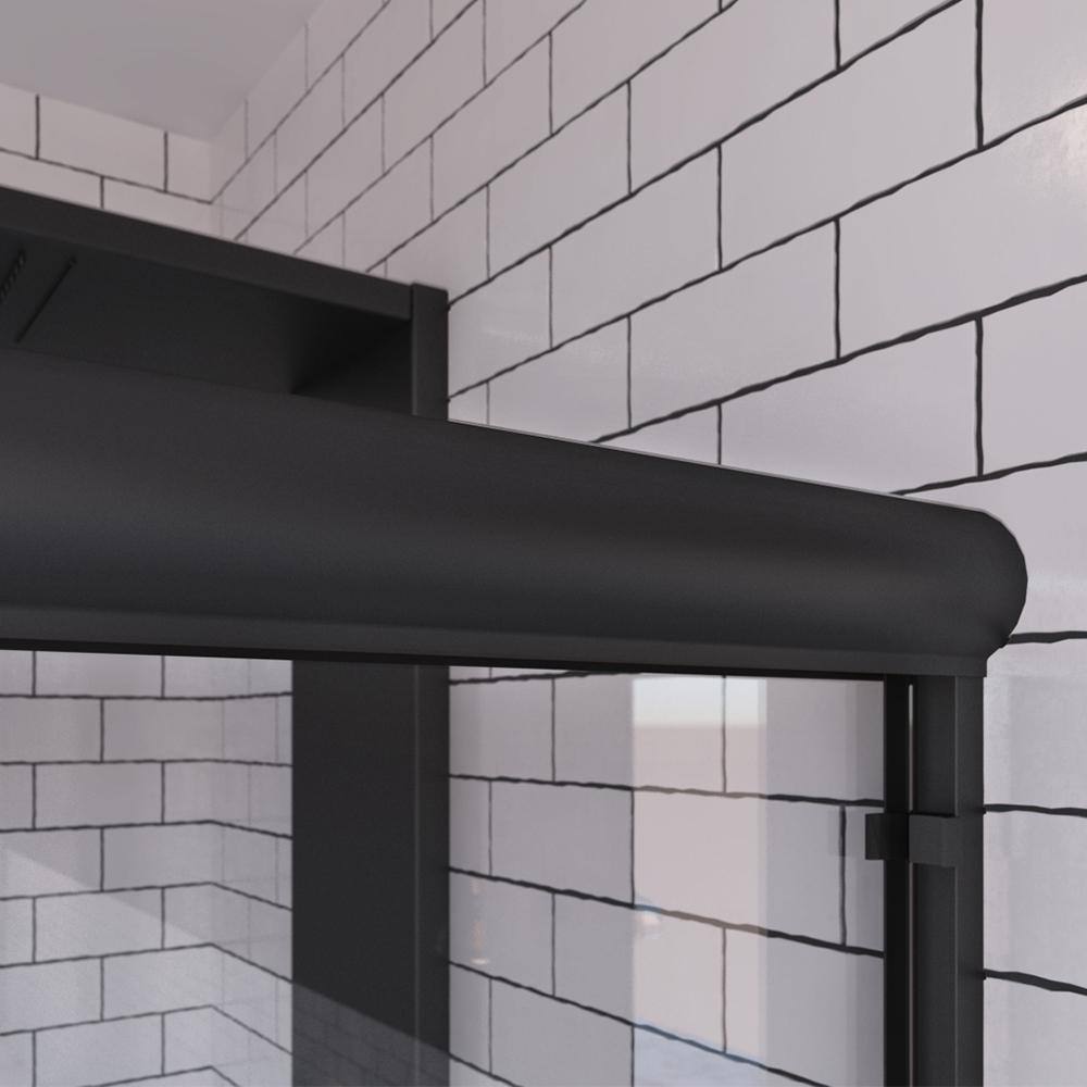 Holcam Distinctive 58 in. x 70.5 in. Frameless Sliding Shower Door in Matte Black DSE.MBL.CLR.5874.HS