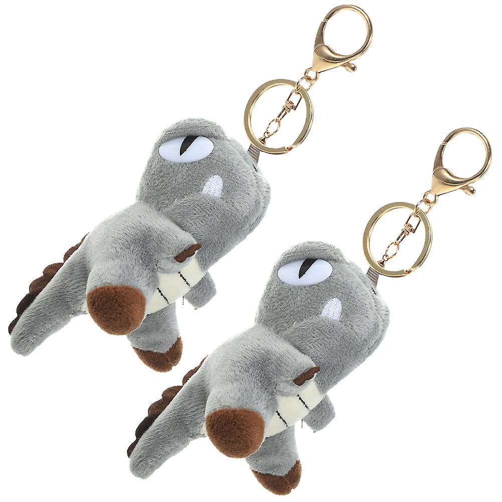 2pcs Dinosaur Keychain Cartoon Key Ring Purse Hanging Key Pendant Backpack Decorations For Kids