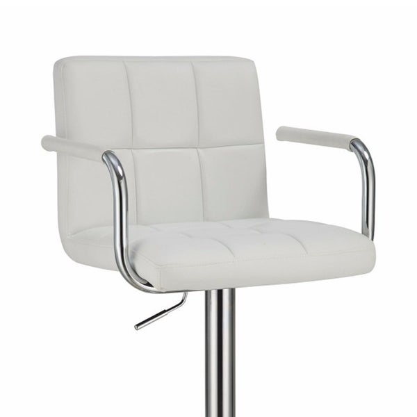 Swiveling Bar Stool， White - 37 H x 20.75 W x 19 L Inches