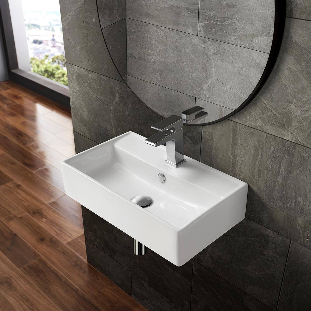 Swiss Madison Claire Ceramic Wall Hung Sink in White SM-WS318