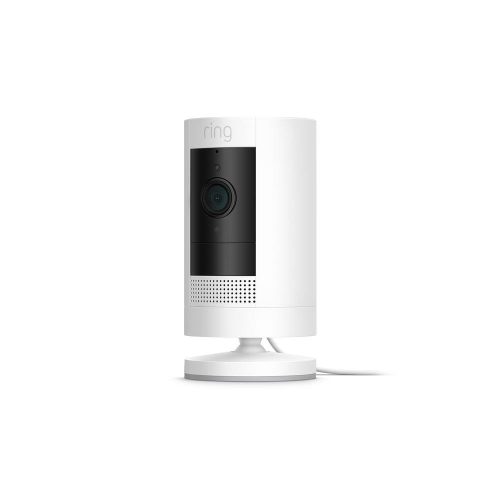 Ring Stick Up Cam Plug-In - IndoorOutdoor Smart Security Wifi Video Camera with 2-Way Talk Night Vision White 8SW1S9-WEN0