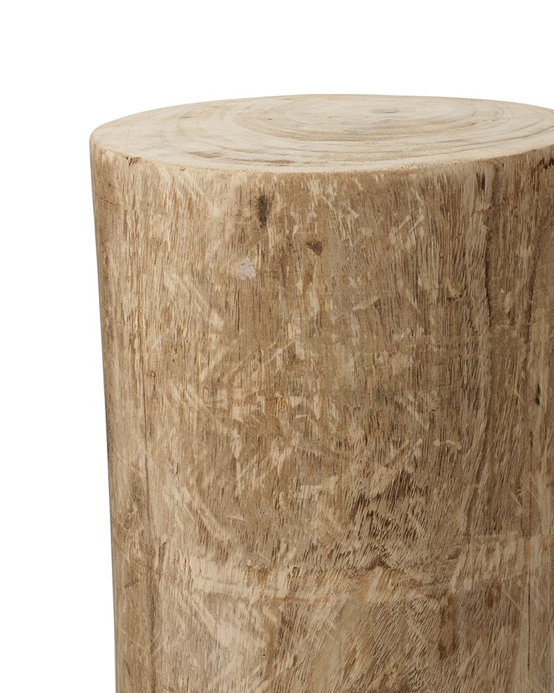 Rustic Natural Grain Wood Tree Stump Accent Table Column Raw Blond Organic Round   Rustic   Side Tables And End Tables   by My Swanky Home  Houzz