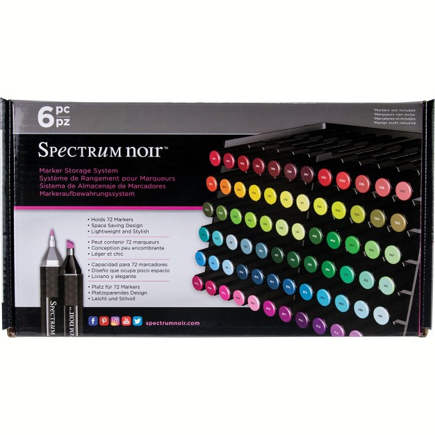 Spectrum Noir Marker Storage Trays Black 6 pkg Empty holds 72