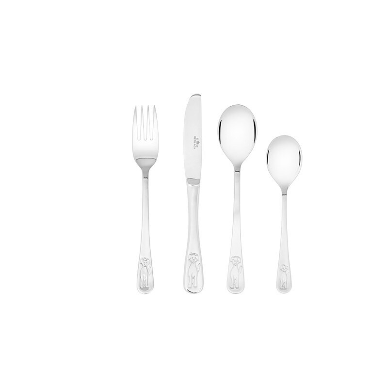 DOG Children 4 Piece 18/10 Stainless Steel Flatware Set