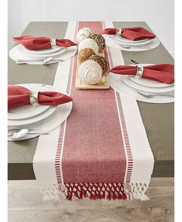 Design Imports Dobby Stripe Table Runner 13 x 72