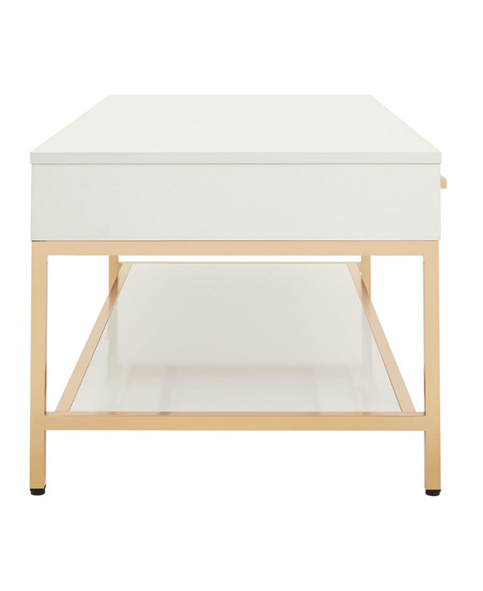 Office Star Alios End Table with Gold Chrome Plated Base