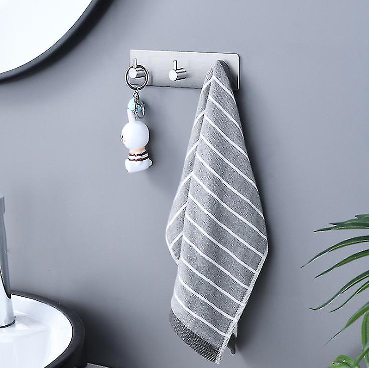 Crochet Three Hooks Hook For Bathrobe Bathroom Toilet Towel Holder Self-adhesive Stainless Steel Hook