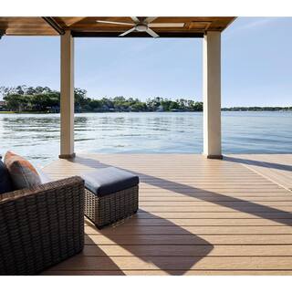 MoistureShield Vision CoolDeck Mochaccino 1 in. x 5.4 in. x 12 ft. Grooved Composite Deck Board 13550611