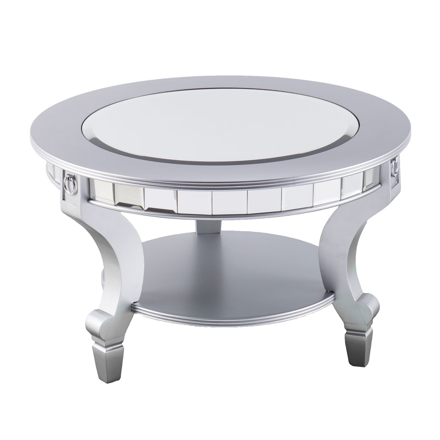 Southern Enterprises Lonveir Mirrored Round Coffee Table