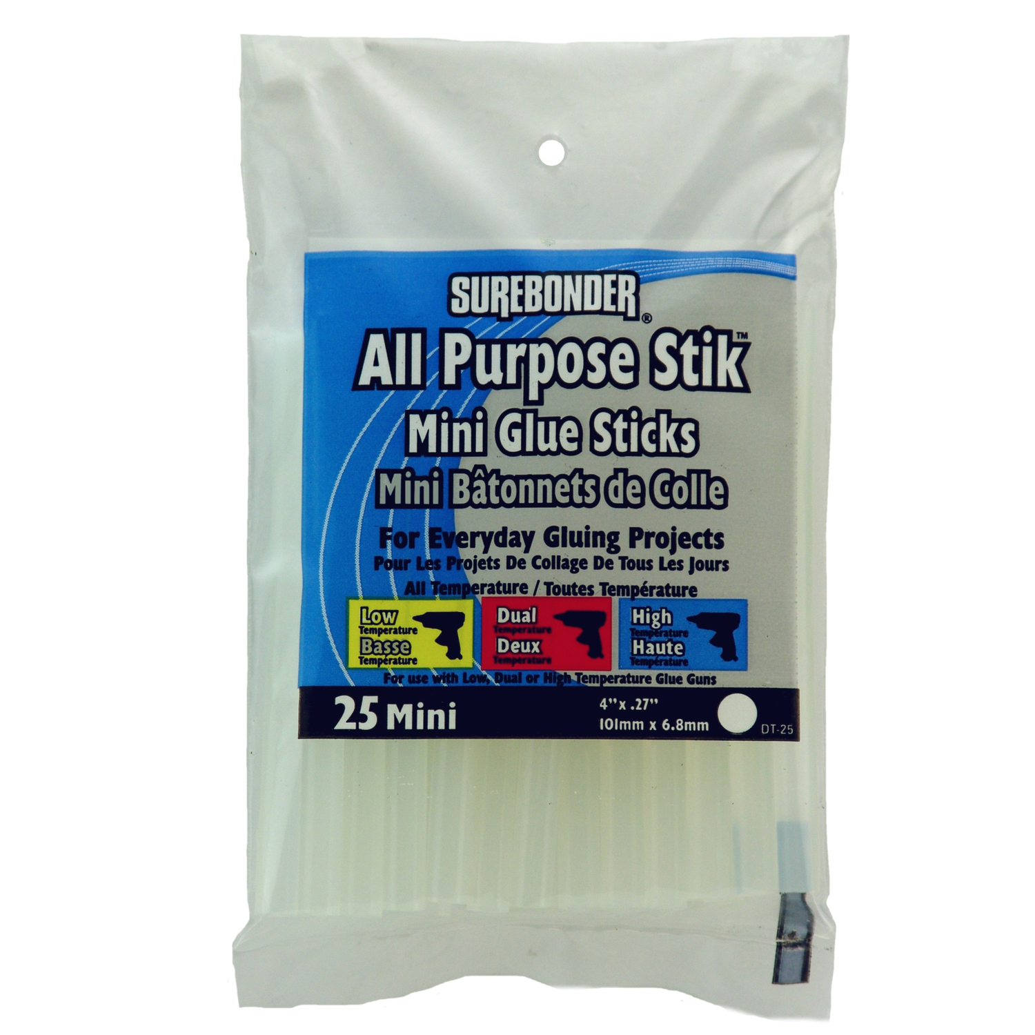 Surebonder .27 in. D X 4 in. L All Purpose Mini Glue Sticks Clear 25 pk