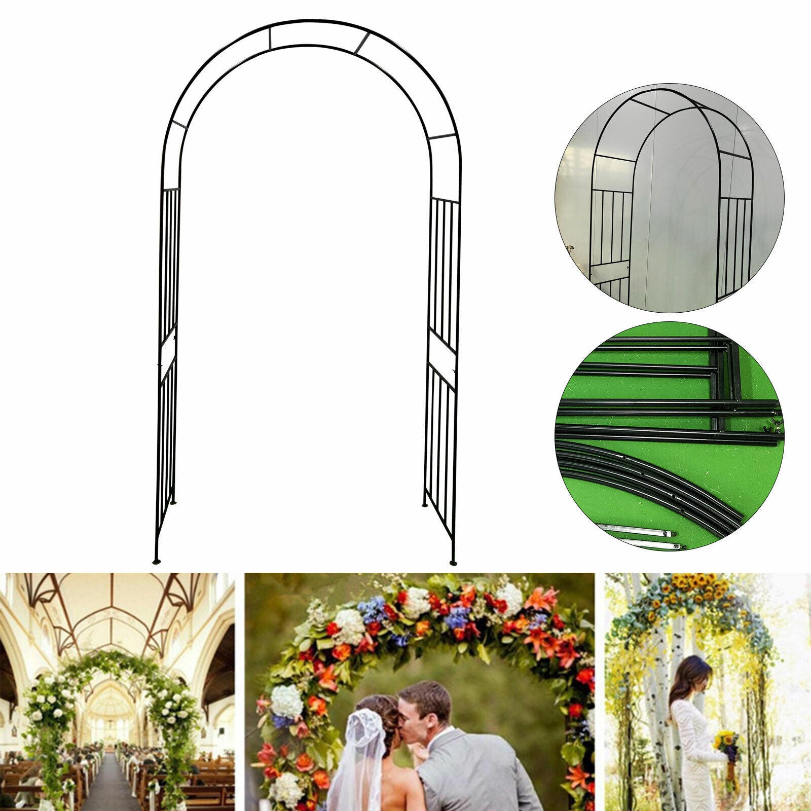 Garden Wedding Rose Arch Pergola Archway Flowers Climbing Plants Trellis Metal