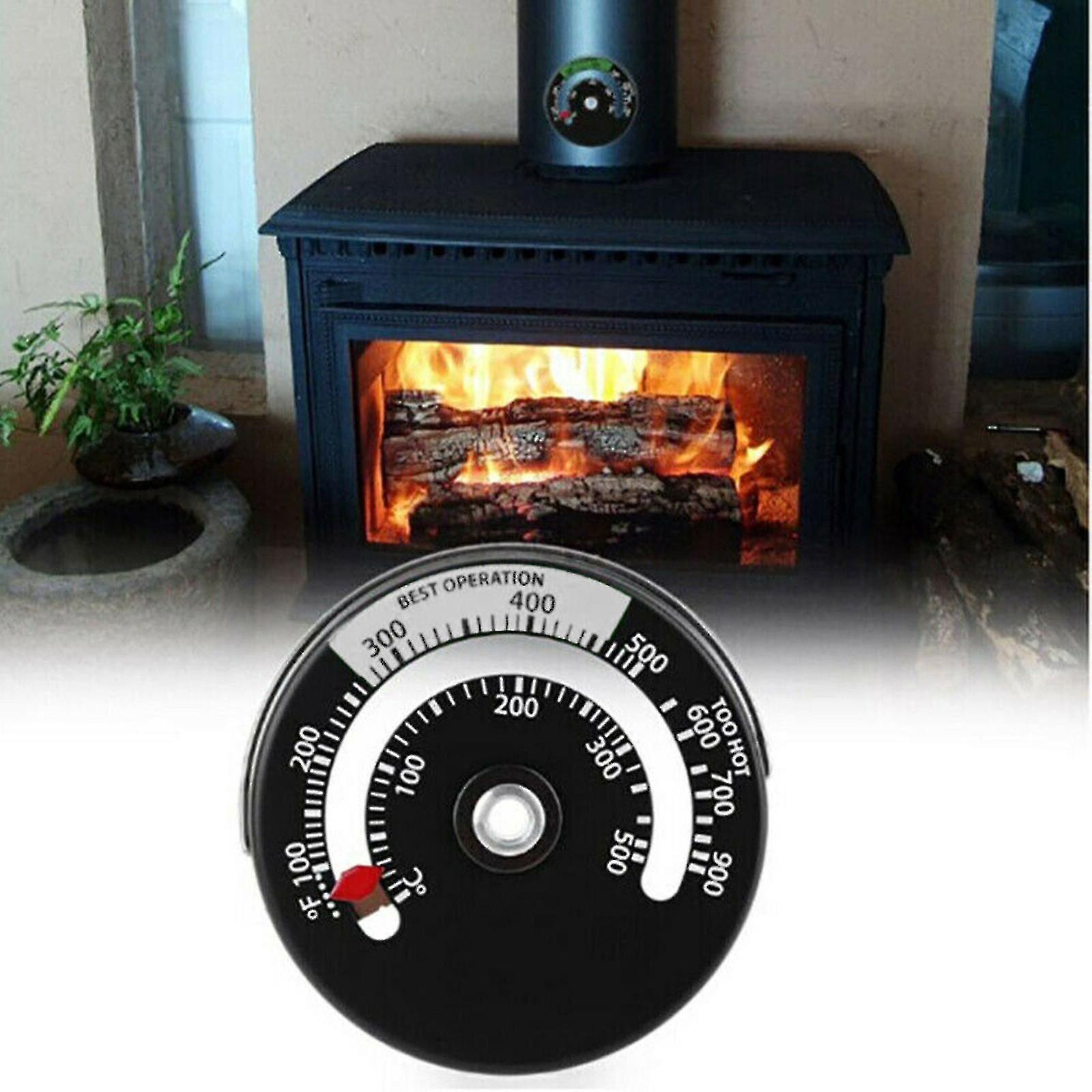 Magnetic Woodstove Pipe Thermometer Fireplace Flue Burner Heat Temperature Gauge