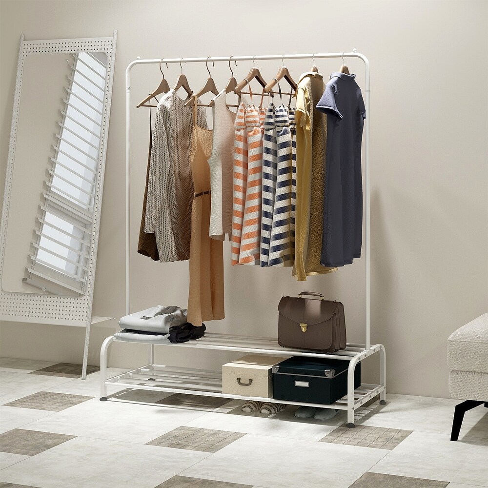 Siavonce Clothing Garment Rack with Shelves