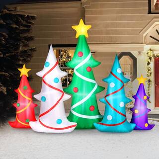 72 in. H x 22 in. W x 108 in. L Christmas Inflatable Airflowz Inflatable Colorful Christmas Trees OC-04805