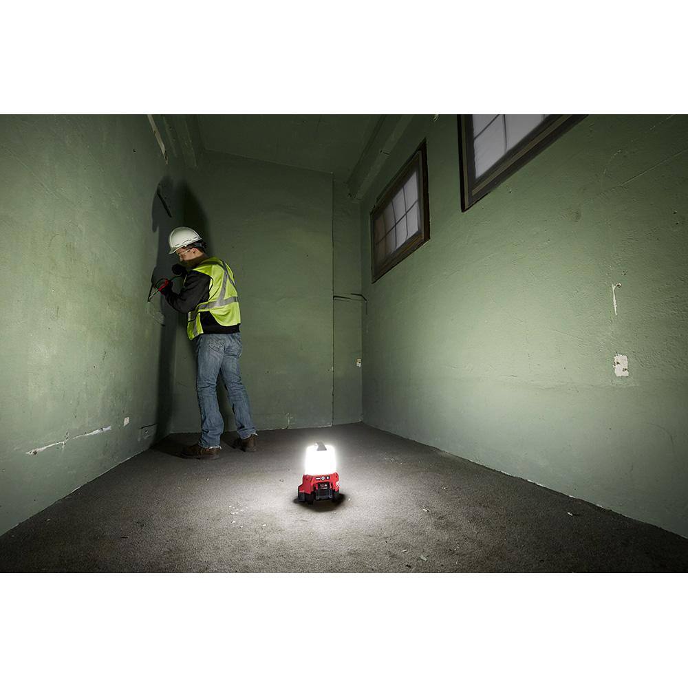 MW M18 18-Volt 2200 Lumens Cordless Radius LED Compact Site Light with Flood Mode (Tool-Only) 2144-20