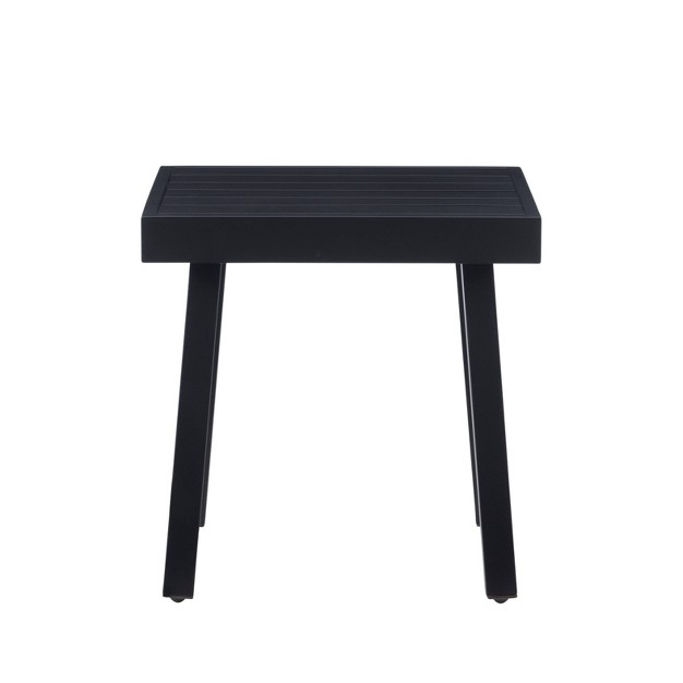 Linon Aluminum Square Lark Accent Table Black