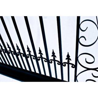 ALEKO Venice Style 18 ft. x 6 ft. Black Steel Dual Driveway Fence Gate DG18VEND-HD