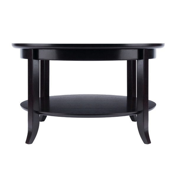 Genoa Coffee Table， Espresso - 30 x 30 x 18.03 inches