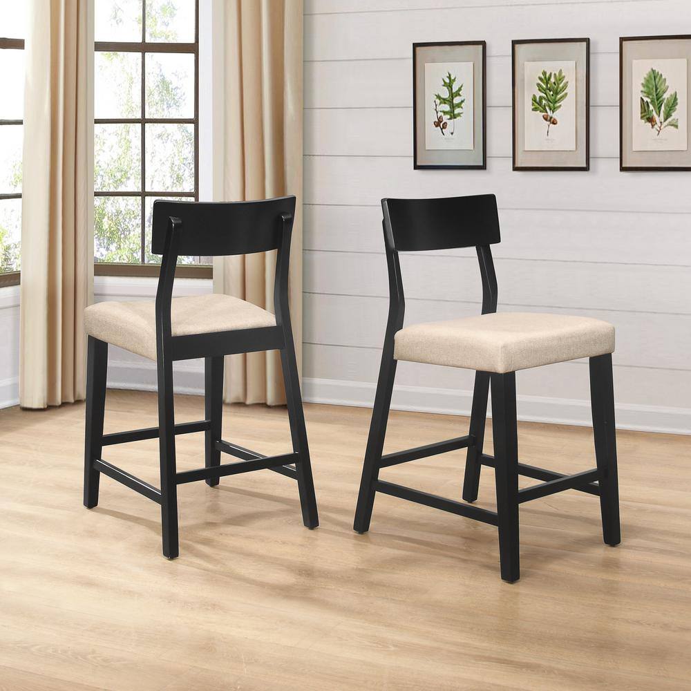 Hillsdale Furniture Knolle Park 5 Piece Rectangular Wood Top Black with Oak Wire Brush Top Counter Height Dining Set 5132DTR5