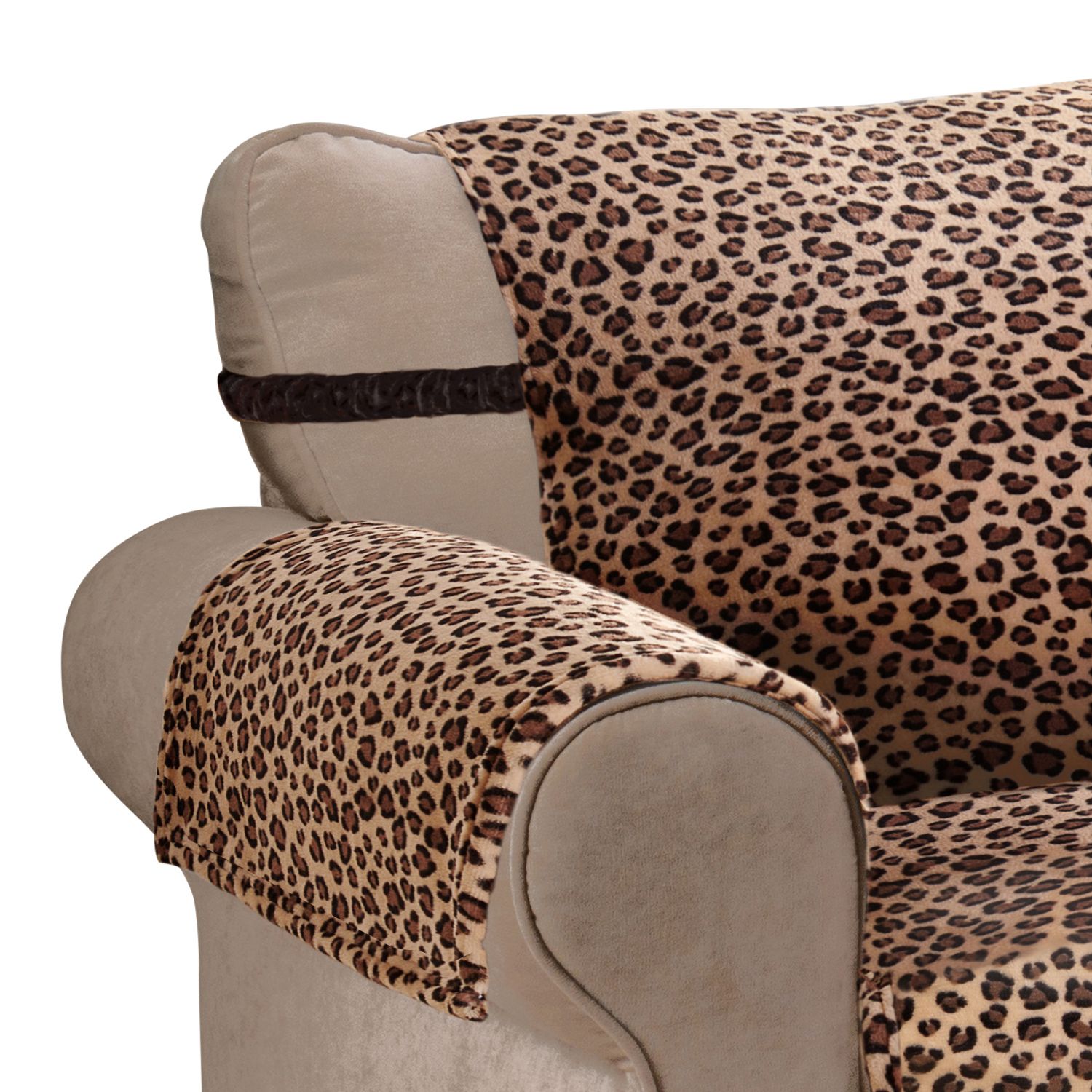 Jeffrey Home Innovative Textile Solutions Leopard Plush XL Sofa Furniture Cover