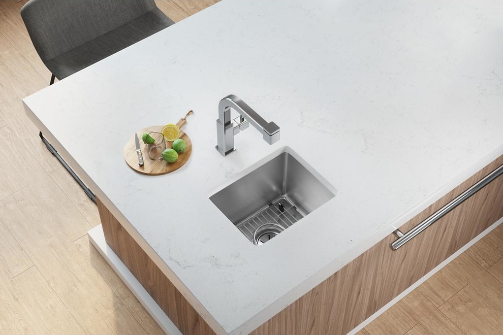 Elkay Crosstown Stainless Steel 1 Bowl Dual Mount Bar Sink Kit  Polished Satin   Contemporary   Bar Sinks   by Sink Source  Houzz