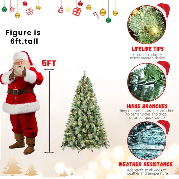 4/5/6/7/7.5/8/9 FT PVC/Pine Needle SnowSpray Christmas Tree with Light