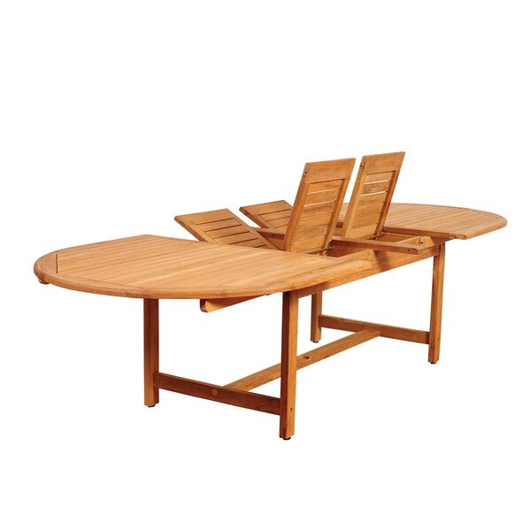 Amazonia FSC Teak Extendable Outdoor Patio Dining Set