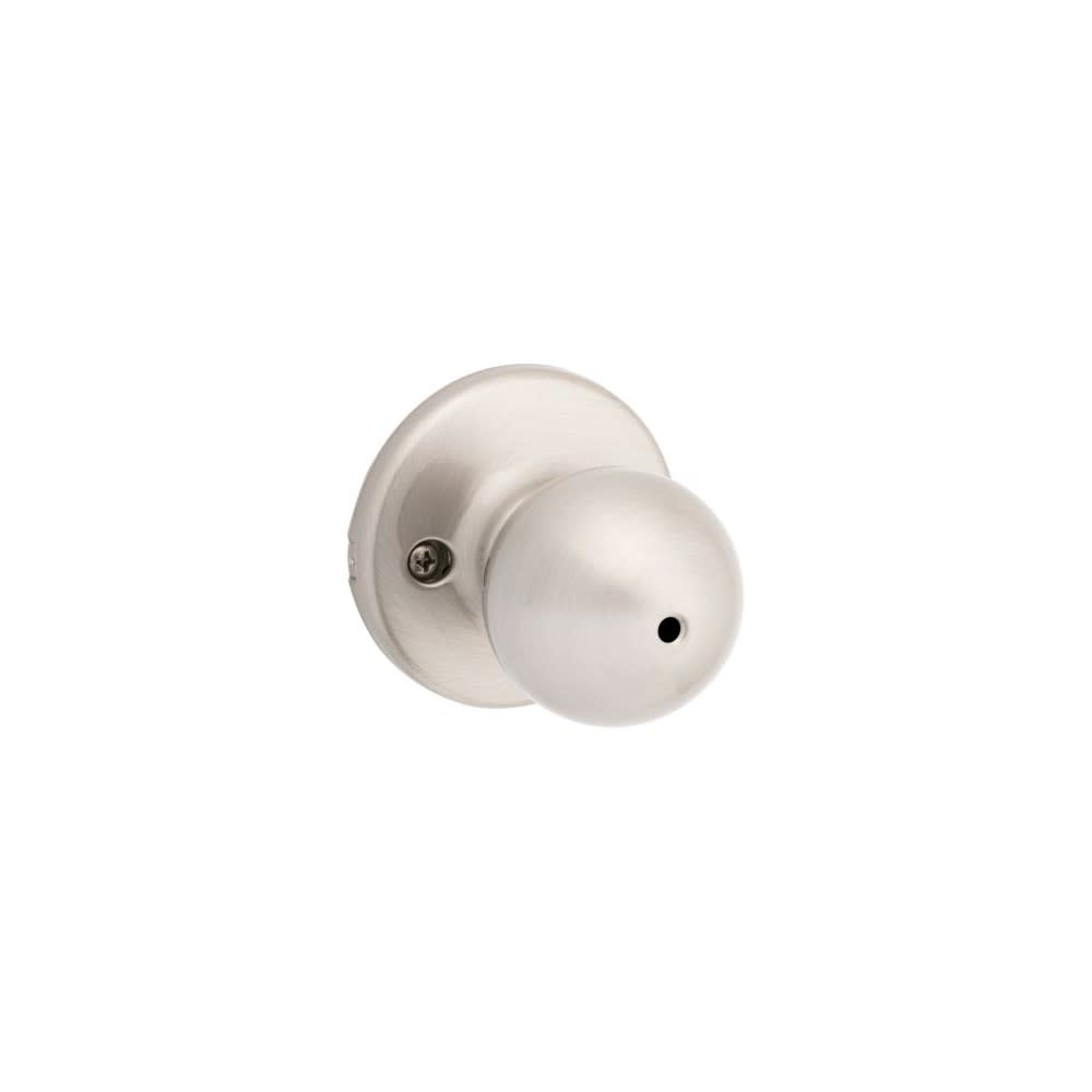 Kwikset Polo Door Knob Satin Nickel Bed and Bath Privacy Round