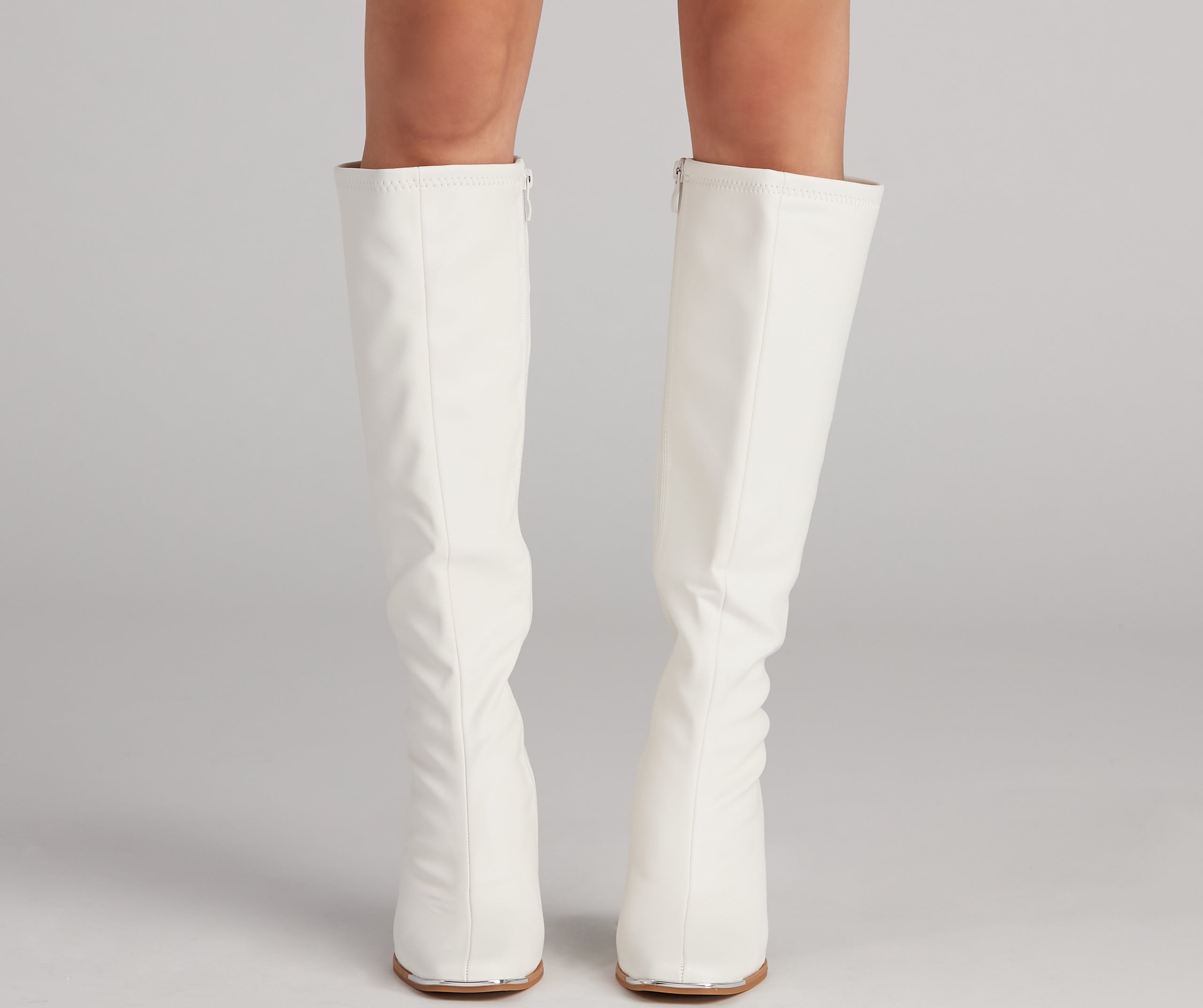 Level Up Faux Leather Under The Knee Boots