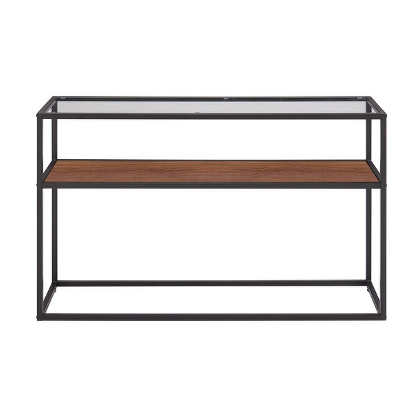 Modern Open Hallway Table Glass Console Table with Adjustable Feet