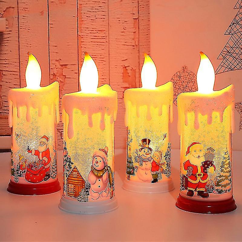 Santa Claus Night Light Christmas Decoration Simulation Flame Candle Led Lamp