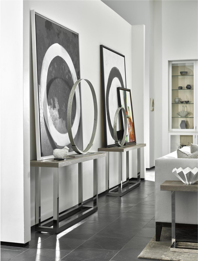 Console Table UNIVERSAL Flint Gray Metal   Contemporary   Console Tables   by EuroLuxHome  Houzz