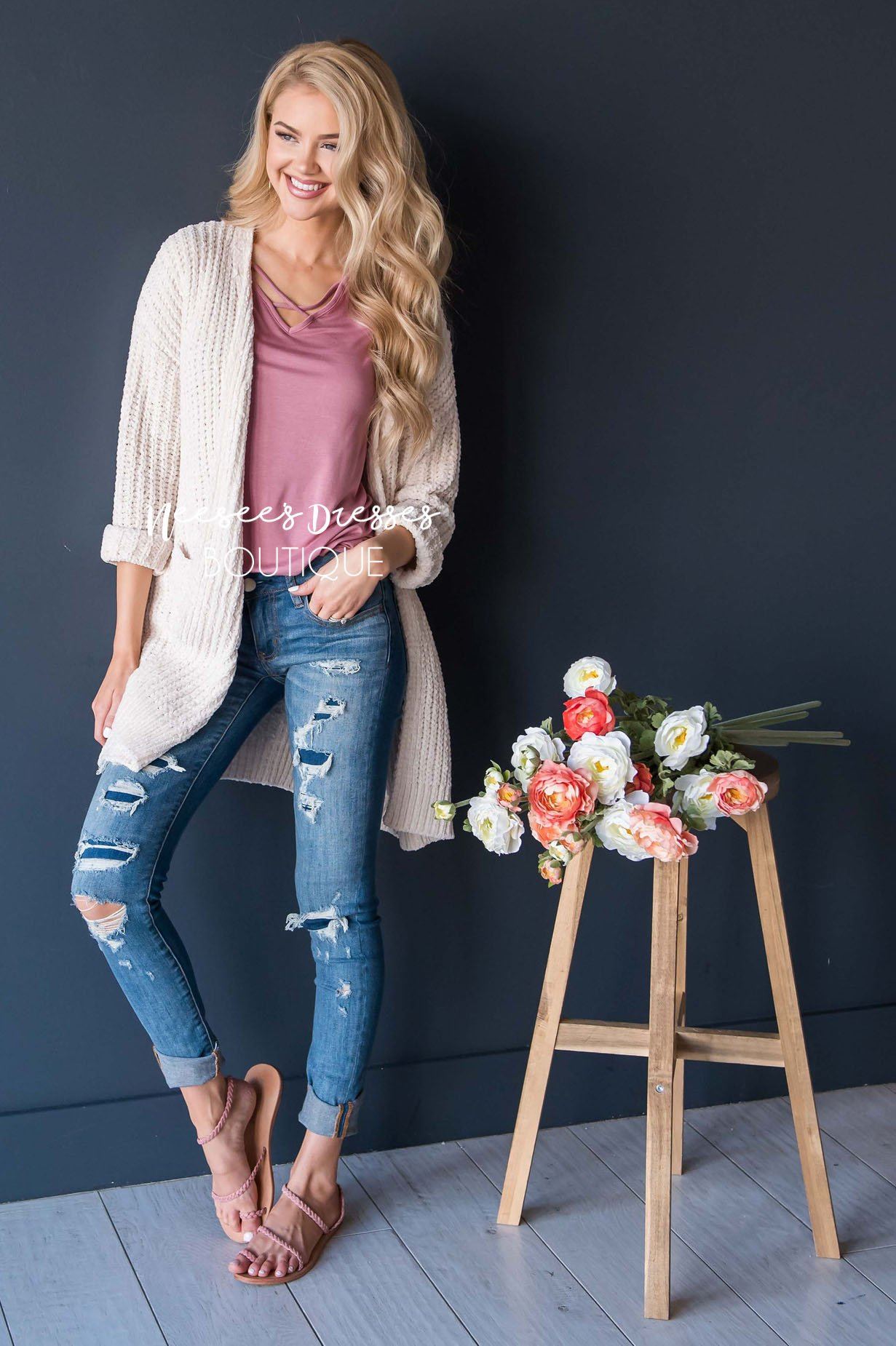 Criss Cross Flutter Sleeve Top