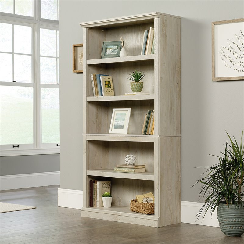 Bowery Hill 5 Shelf Transitional Engineered Wood Bookcase in Chalked Chestnut   Transitional   Bookcases   by Homesquare  Houzz