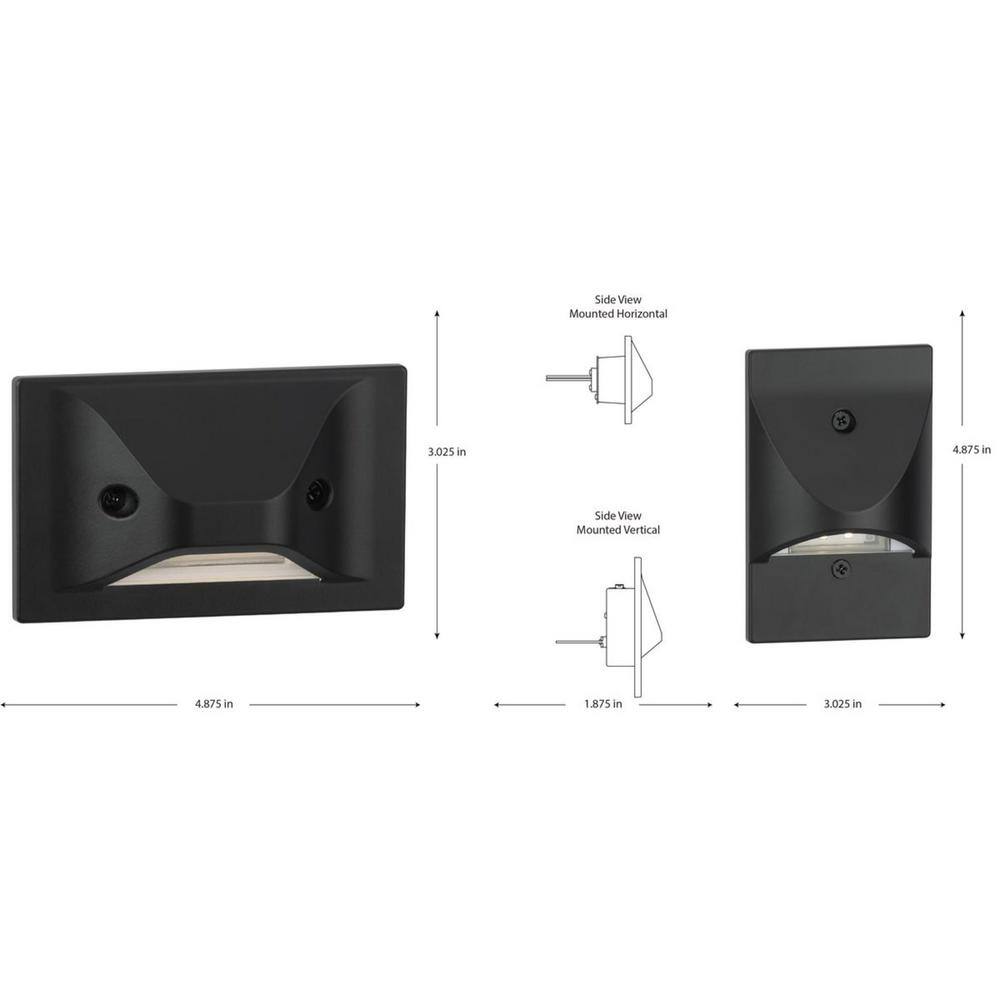 Progress Lighting 4.5-Watt 3000K Black Hardwired Integrated LED Wall or Step Light P660005-031-30