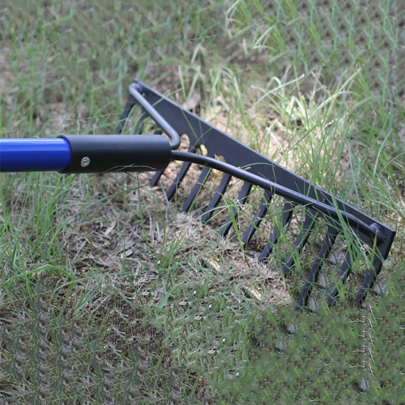 High Quality Non Slip Grip Garden Hand Rake 14 Teeth Hand Rake Tool  With Fiberglass Handle