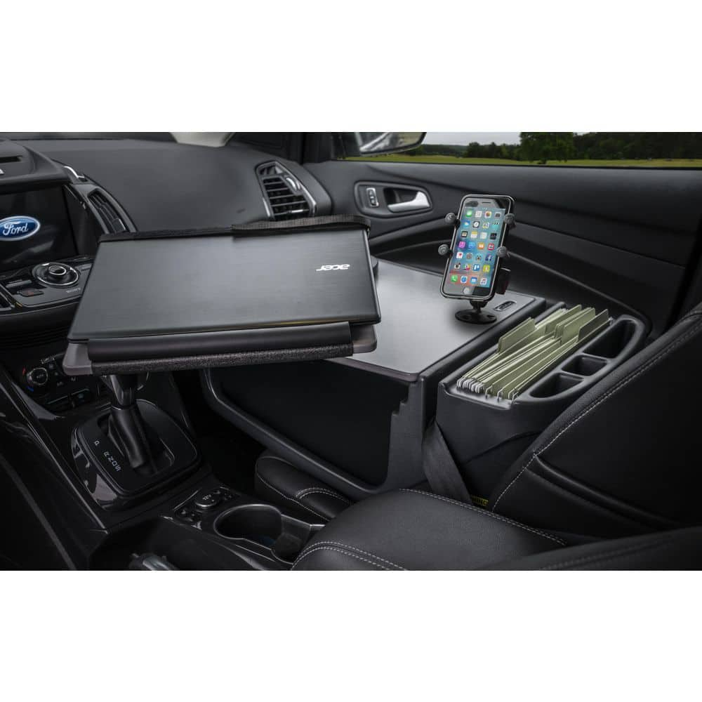 AutoExec Reach Desk Front Seat with Power Inverter and X-Grip Phone Mount AUE10115