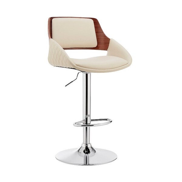 Adjustable Faux Leather Swivel Bar Stool