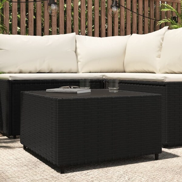 vidaXL Outdoor Coffee Table Square Patio Coffee Table for Lawn Poly Rattan