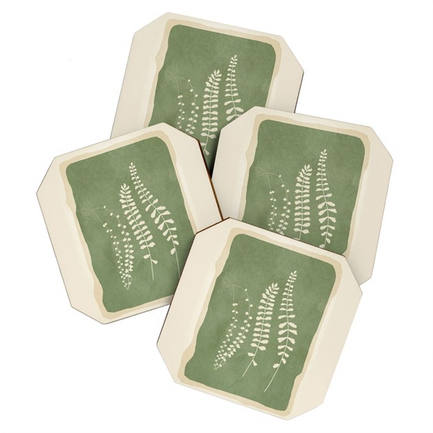 Nadja Leaf Design 17 Coaster Set Deny Designs