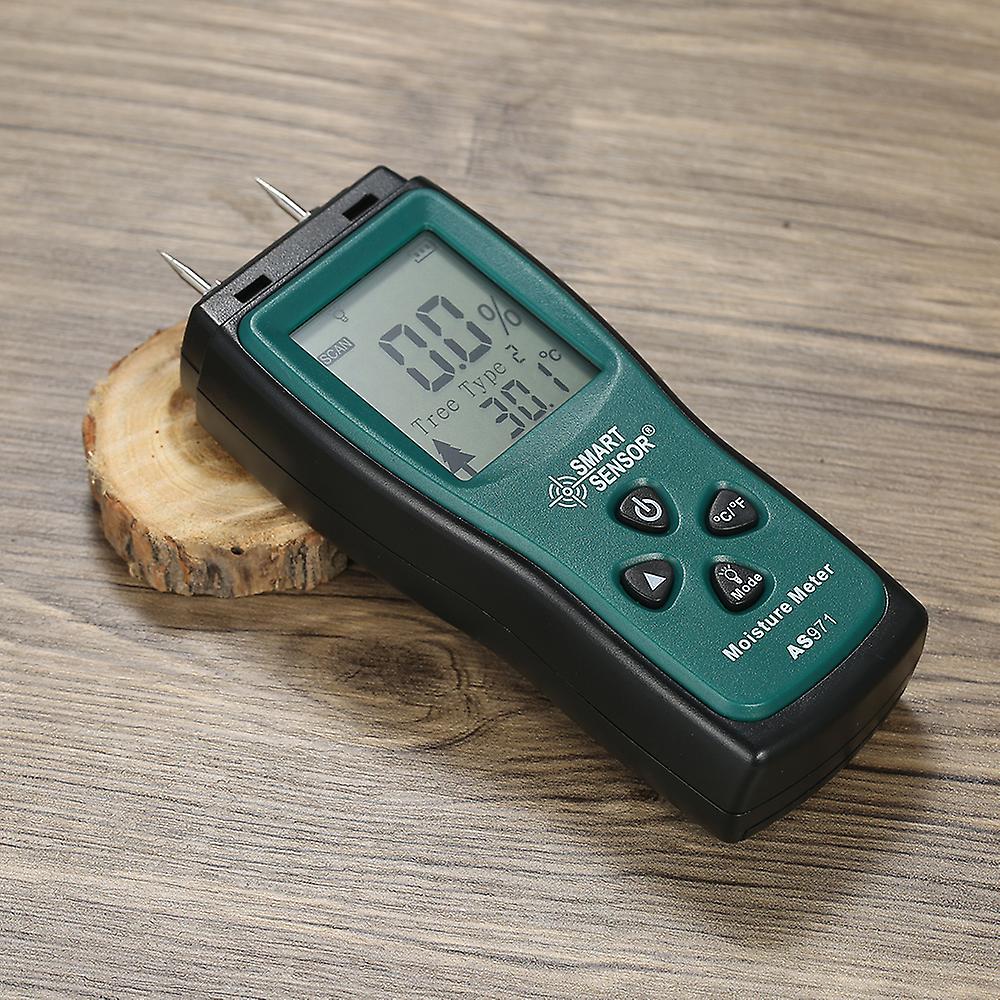 Smart Sensor Handheld Mini Wood Moisture Meter Digital Lcd Lumber Damp Meter Detector Tester 2 Pin Probe Range 2%70% No.315024