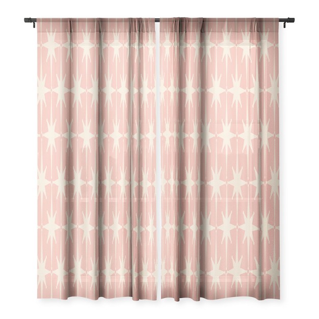 Kierkegaard Design Studio Atomic Age 1950s Retro Starburst Single Panel Sheer Window Curtain Deny Designs