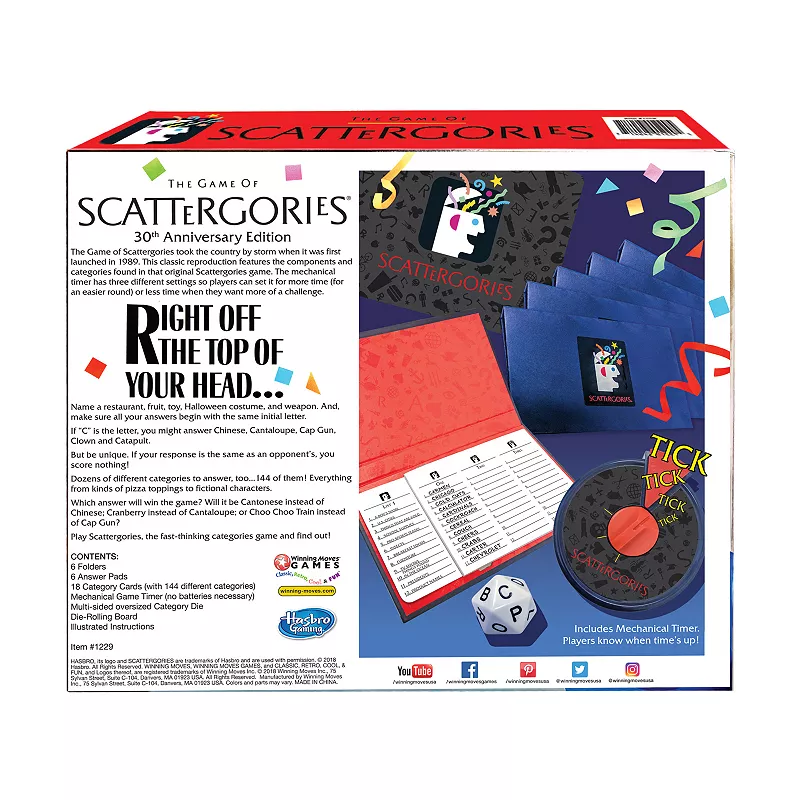 Winning Moves The Game of Scattergories 30th Anniversary Edition