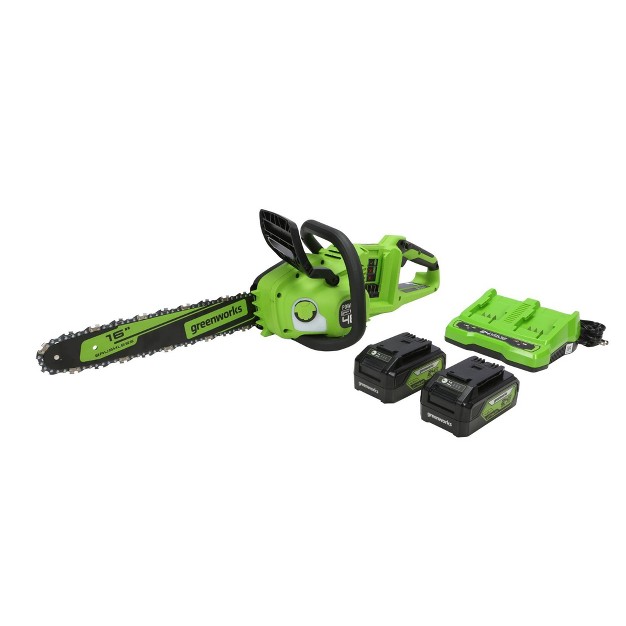 24v 4ah Cordless Brushless Chainsaw Kit With 2 Batteries And Dual Port Charger