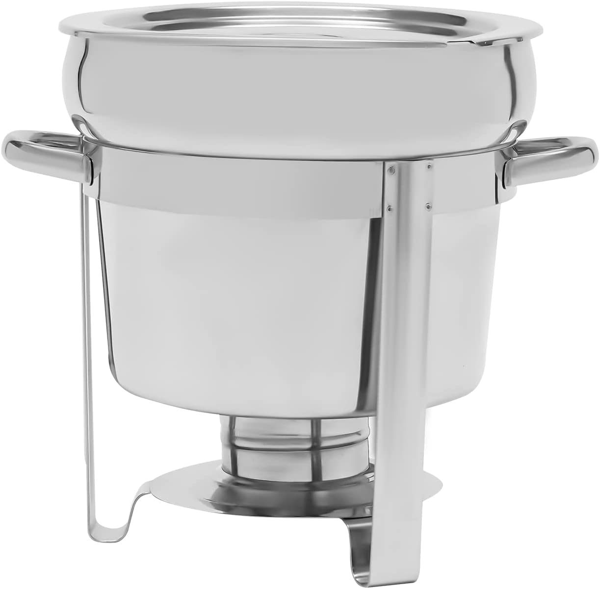 Miumaeov 9.9 Qt Round Stainless Steel Soup Chafer Catering Chafing Dish 11L Deep Food Pot