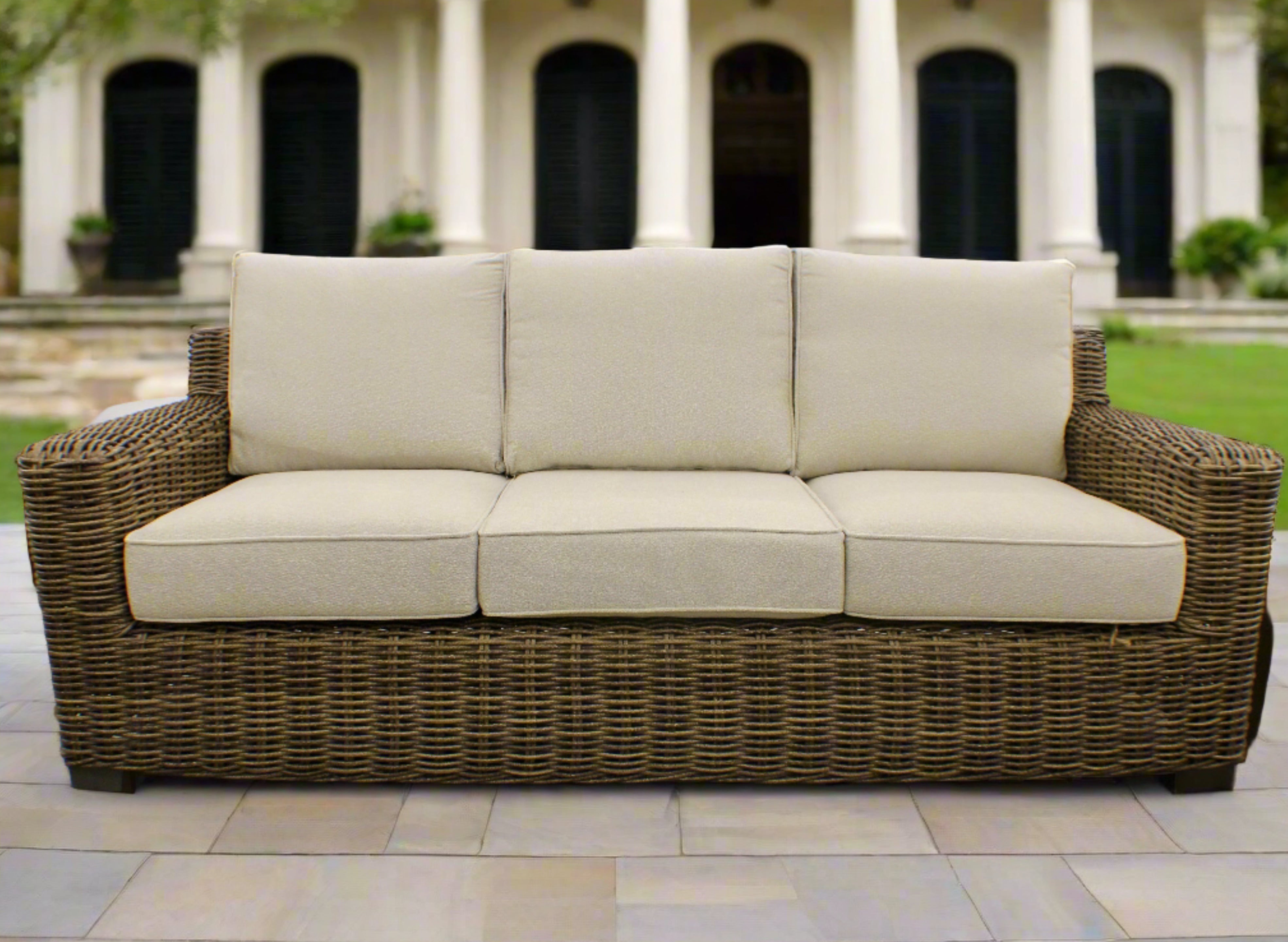 Carmel Brown 87 Outdoor Sofa with LUX Heavy Weave