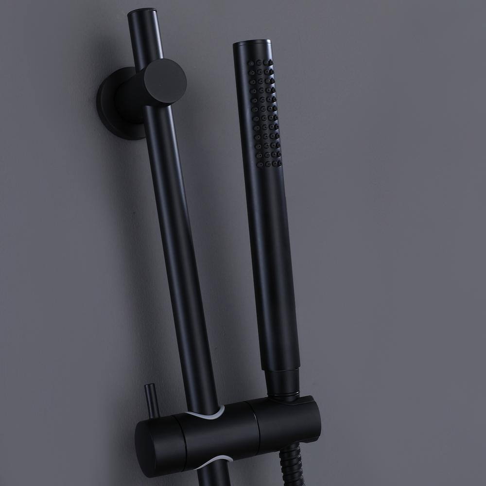 Aurora Decor Dimo 1-Spray Hand Shower with Slide Bar Kit in Matte Black SFHCHD2A42MB