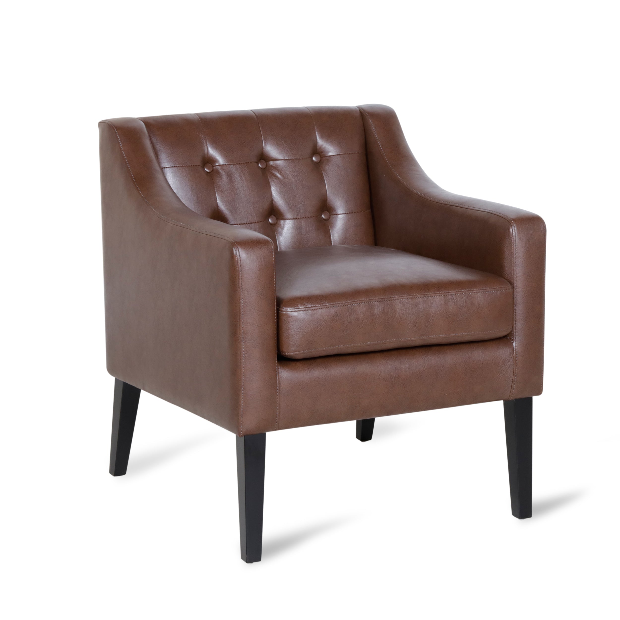 Aragon Contemporary Faux Leather Tufted Accent Chair