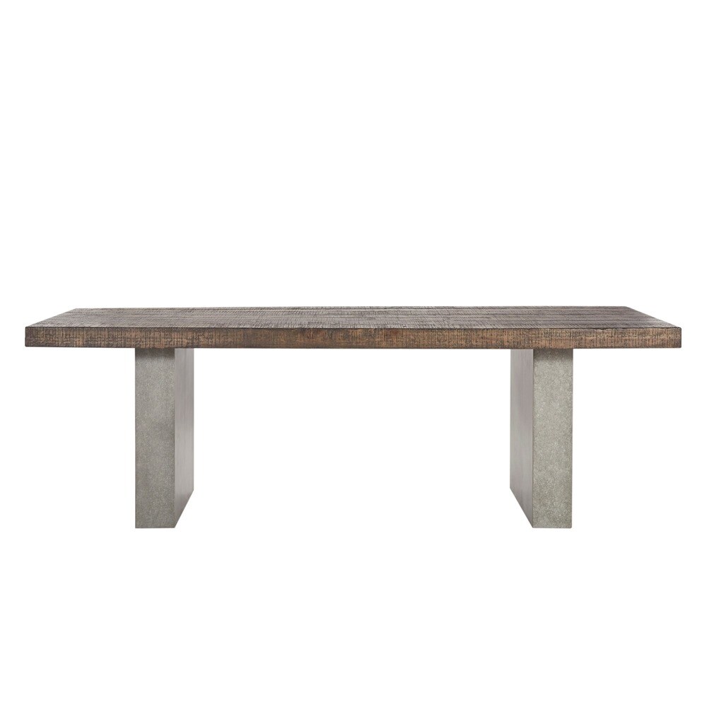 Blake Reclaimed Wood and Concrete Dining Table by iNSPIRE Q Artisan   Brown